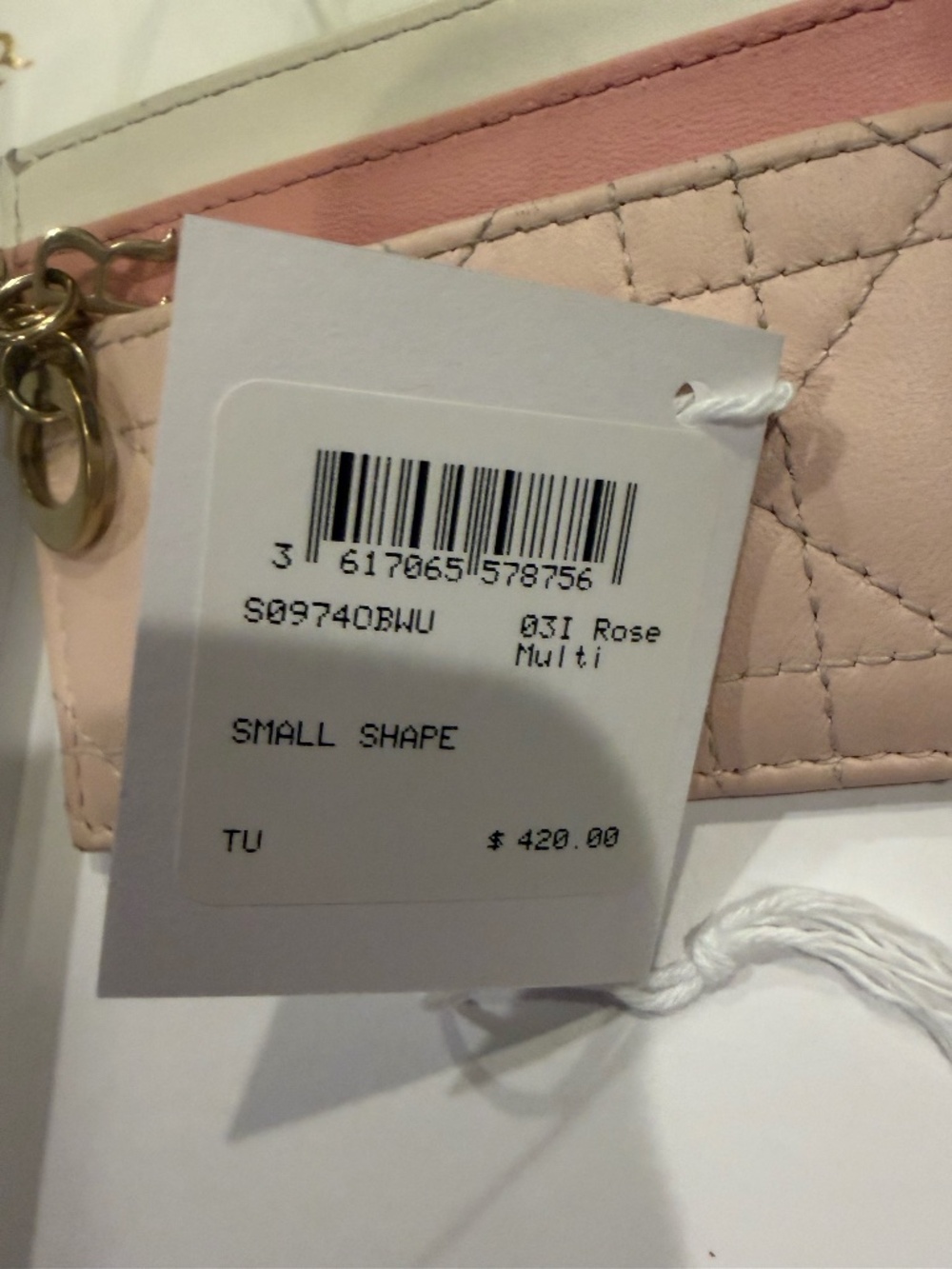 Dior Leather Card Holder with DIOR charms Pink - Picture 3 of 4